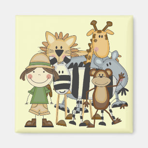 Aimant T-shirts et cadeaux de fille de safari
