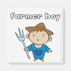 Aimant T-shirts et cadeaux de garçon d'agriculteur