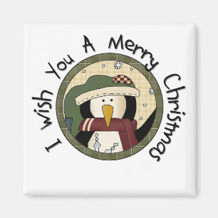 Aimant T-shirts et cadeaux de Joyeux Noël de pingouin