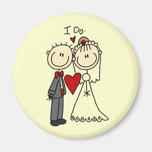 Aimant T-shirts et cadeaux de mariage Couple I Do (Devant)
