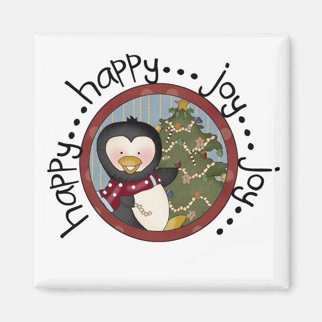 Aimant T-shirts et cadeaux de vacances Penguin (Devant)