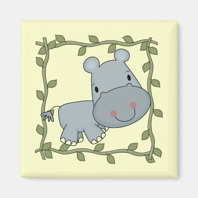 Aimant T-shirts et cadeaux d'hippopotame de bébé (Devant)