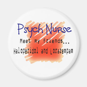 Aimant T-shirts et cadeaux drôles d'infirmière de Psych
