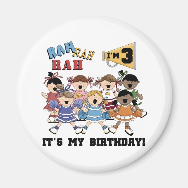 Aimant T-shirts et cadeaux du 3e anniversaire (Devant)