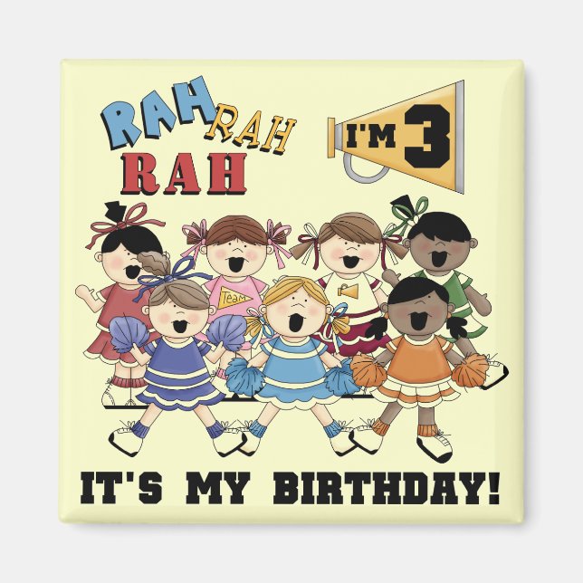 Aimant T-shirts et cadeaux du 3e anniversaire (Devant)