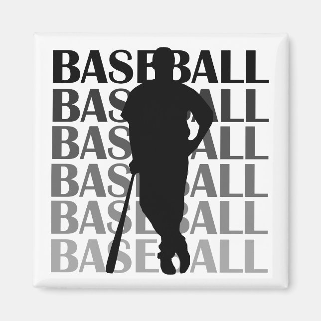 Aimant T-shirts et cadeaux du joueur de baseball Silhouet (Devant)