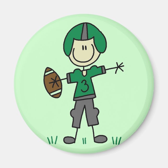 Aimant T-shirts et cadeaux du joueur de football vert (Devant)