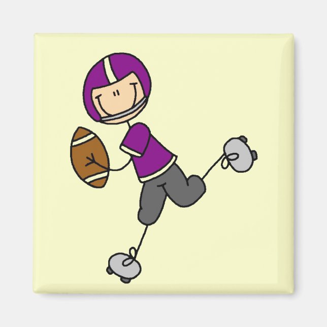 Aimant T-shirts et cadeaux du joueur de football violet (Devant)