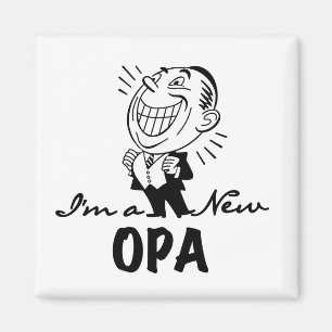 Aimant T-shirts et cadeaux en nouvel opa souriants