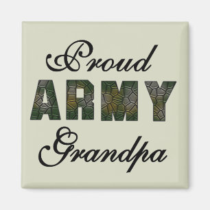 Aimant T-shirts et cadeaux fiers de grand-papa d'armée