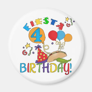 Aimant T-shirts et cadeaux Fiesta 4th Birthday
