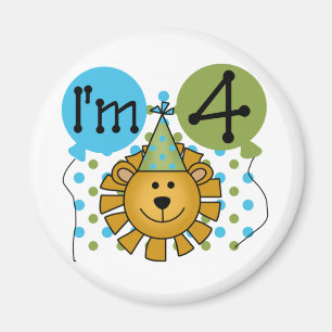 Aimant T-shirts et cadeaux Lion 4th Birthday