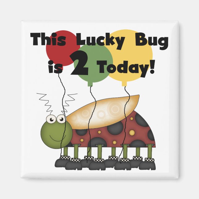 Aimant T-shirts et cadeaux Lucky Bug 2e anniversaire (Devant)