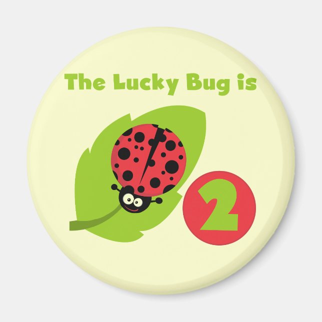 Aimant T-shirts et cadeaux Lucky Bug 2e anniversaire (Devant)