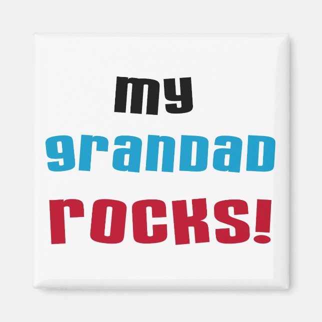 Aimant T-shirts et cadeaux My Grandad Rocks (Devant)