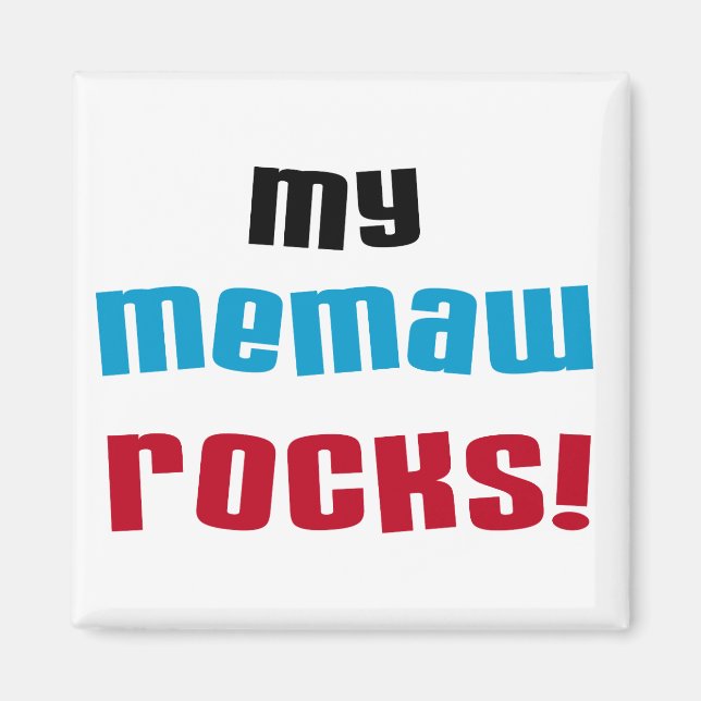 Aimant T-shirts et cadeaux My Memaw Rocks (Devant)