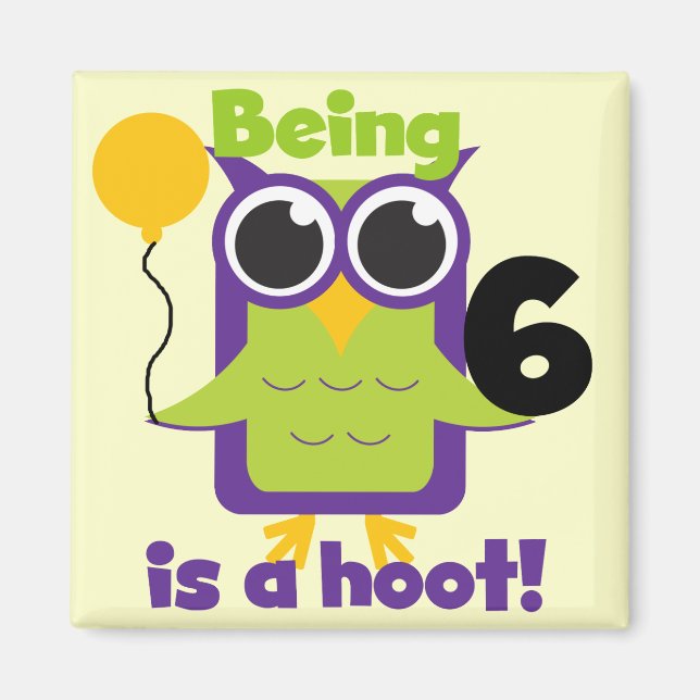 Aimant T-shirts et cadeaux pour le 6e anniversaire de Hoo (Devant)