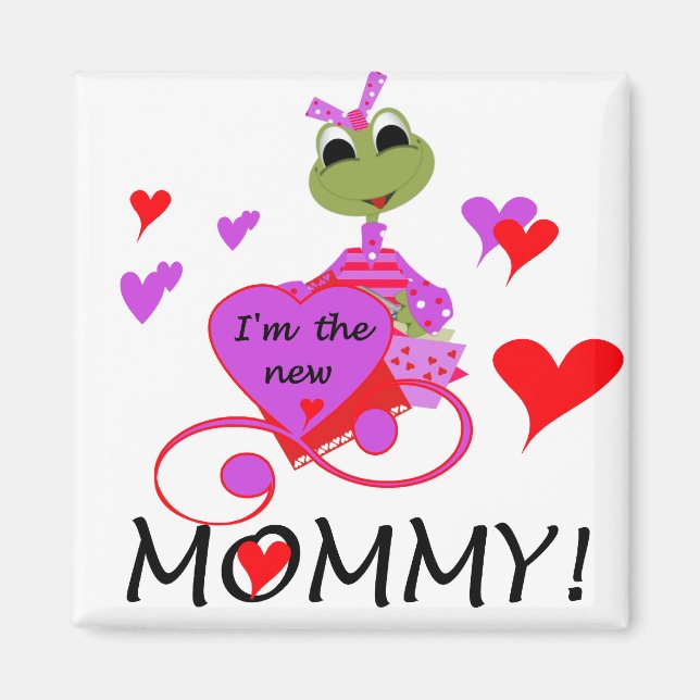 Aimant T-shirts et cadeaux pour maman nouvelle grenouille (Devant)