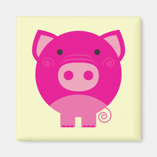 Aimant T-shirts et cadeaux roses de porc