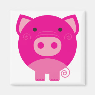 Aimant T-shirts et cadeaux roses de porc