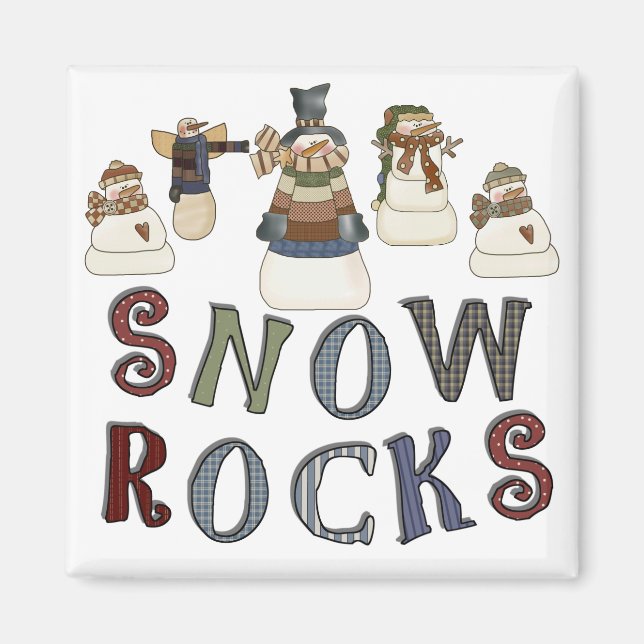 Aimant T-shirts et cadeaux Snow Rocks (Devant)