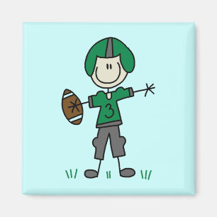 Aimant T-shirts et cadeaux verts de joueur de football