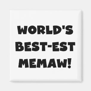 Aimant T-shirts noir et blanc du Meilleur-est Memaw du