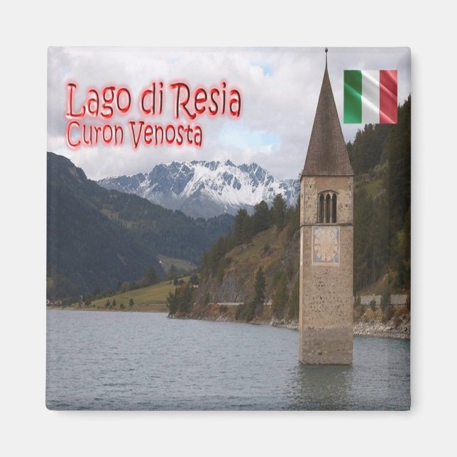 Aimant TAA049 CURON VENOSTA, Lac de Resia, Italie, Réfrig (Devant)
