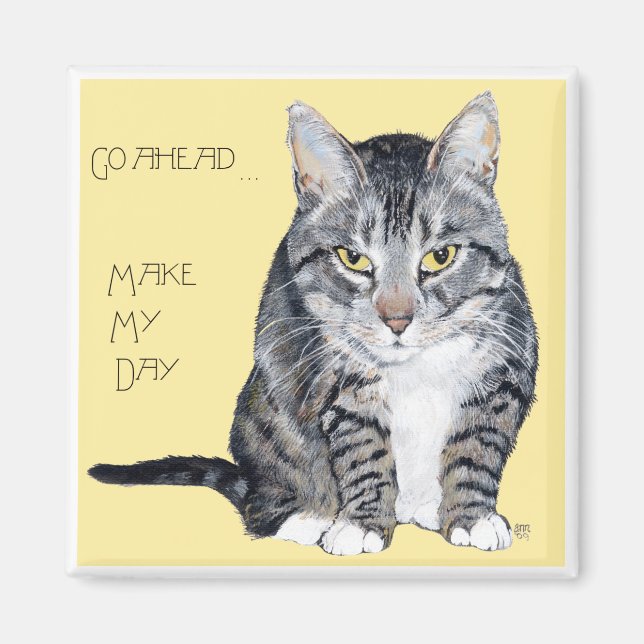 Aimant Tabby Cat - Faire ma journée (Devant)