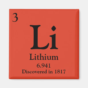 Aimant Table périodique au lithium