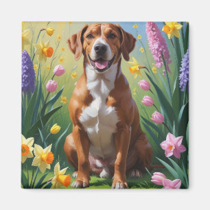 Aimant Tableau des fleurs de printemps de chien de Ridgeb