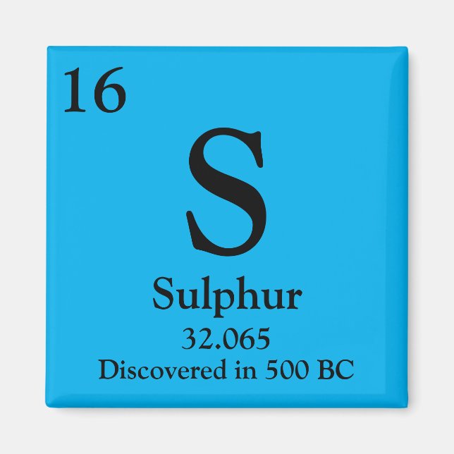 Aimant Tableau périodique du soufre (Devant)