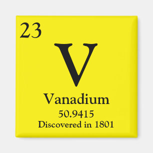 Aimant Tableau périodique du vanadium