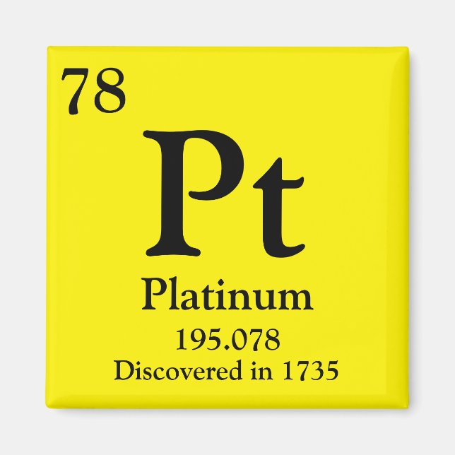 Aimant Tableau périodique platine (Devant)