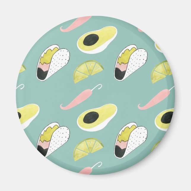 Aimant Taco à propos d'amour | Motif d'élément Taco (Devant)