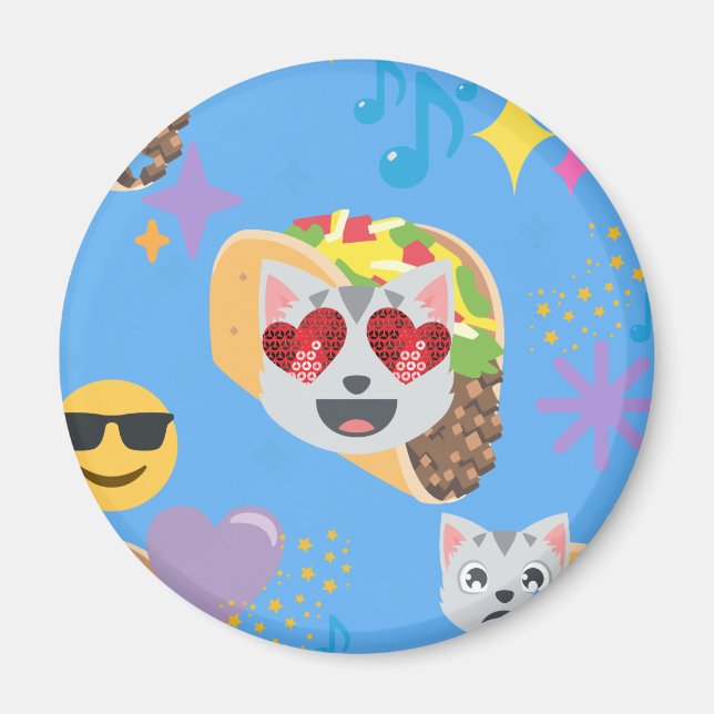 Aimant taco cat emoji (Devant)