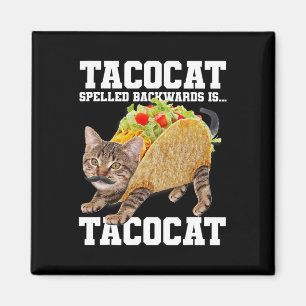 Aimant Taco Chat Écrit À L'Arrière Est Tacocat Mème Silly