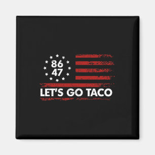 Aimant Taco Funny Allons Taco Chemise Drapeau Américain P