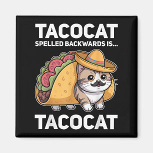 Aimant Tacocat Écrit À L'Arrière Est Tacocat Chat Et Taco