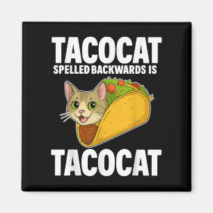Aimant Tacocat épelé à l'envers Drôle Drôle Cadeaux Chat