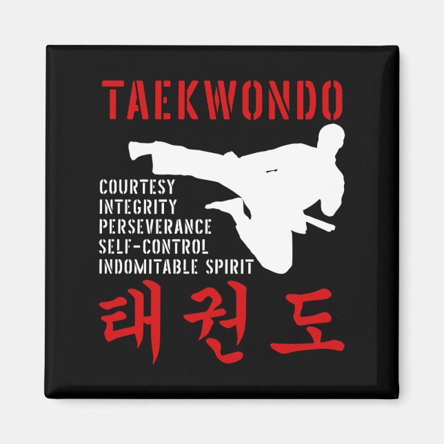 Aimant Taekwondo Tenets Martial Arts (Devant)
