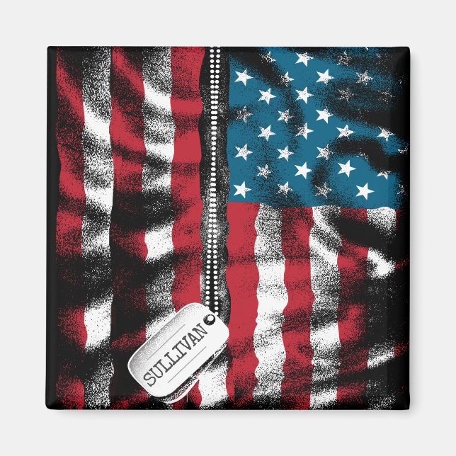 Aimant Tag USA Drapeau (Devant)
