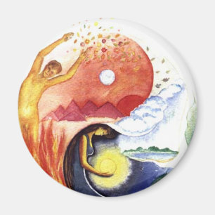 Aimant Taijitu illustrant la polarité