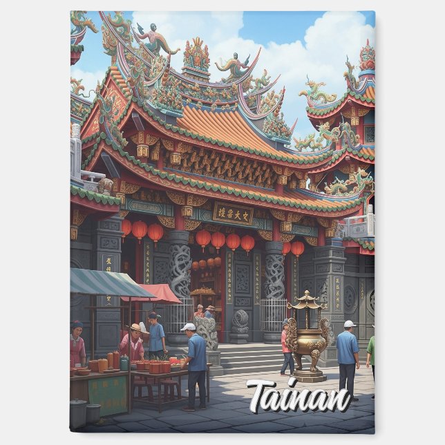 Aimant Taïwan Tainan Temple Voyage (Recto)