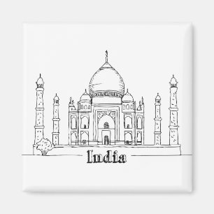 Aimant Taj Mahal Vacances Dessin Vacances Art Voyage