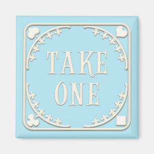 Aimant "Take One" Wonderland Tea Party Accueillant bleu