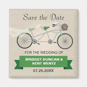 Aimant Tandem Green Bicycle Enregistrer la date