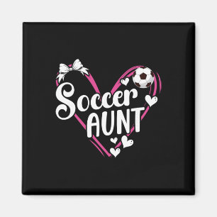 Aimant Tante de football Tante de cœur d'un Tante de foot