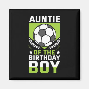 Aimant Tante du garçon d'anniversaire joueur de football