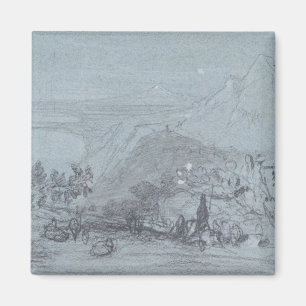 Aimant Taormina, de 'Vues sur la Sicile' (craie & gouache